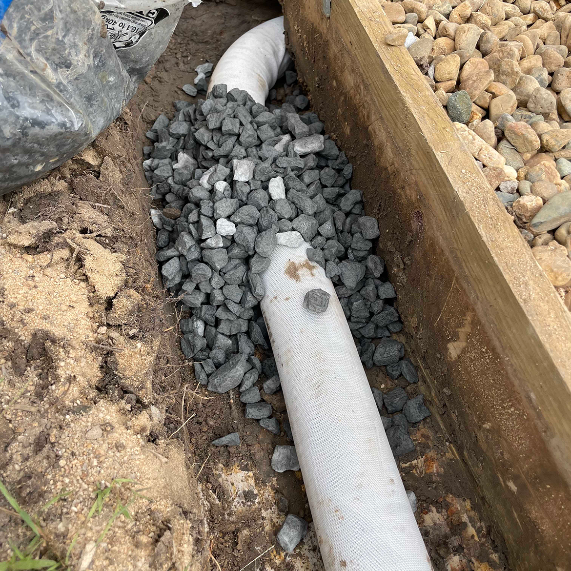 Example drainage for retaining wall